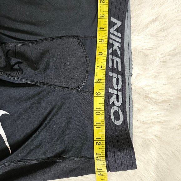 NIKE PRO Jock Man's Black spandex TIGHTS 3/4 Compression Pants Size M - Picture 4 of 9